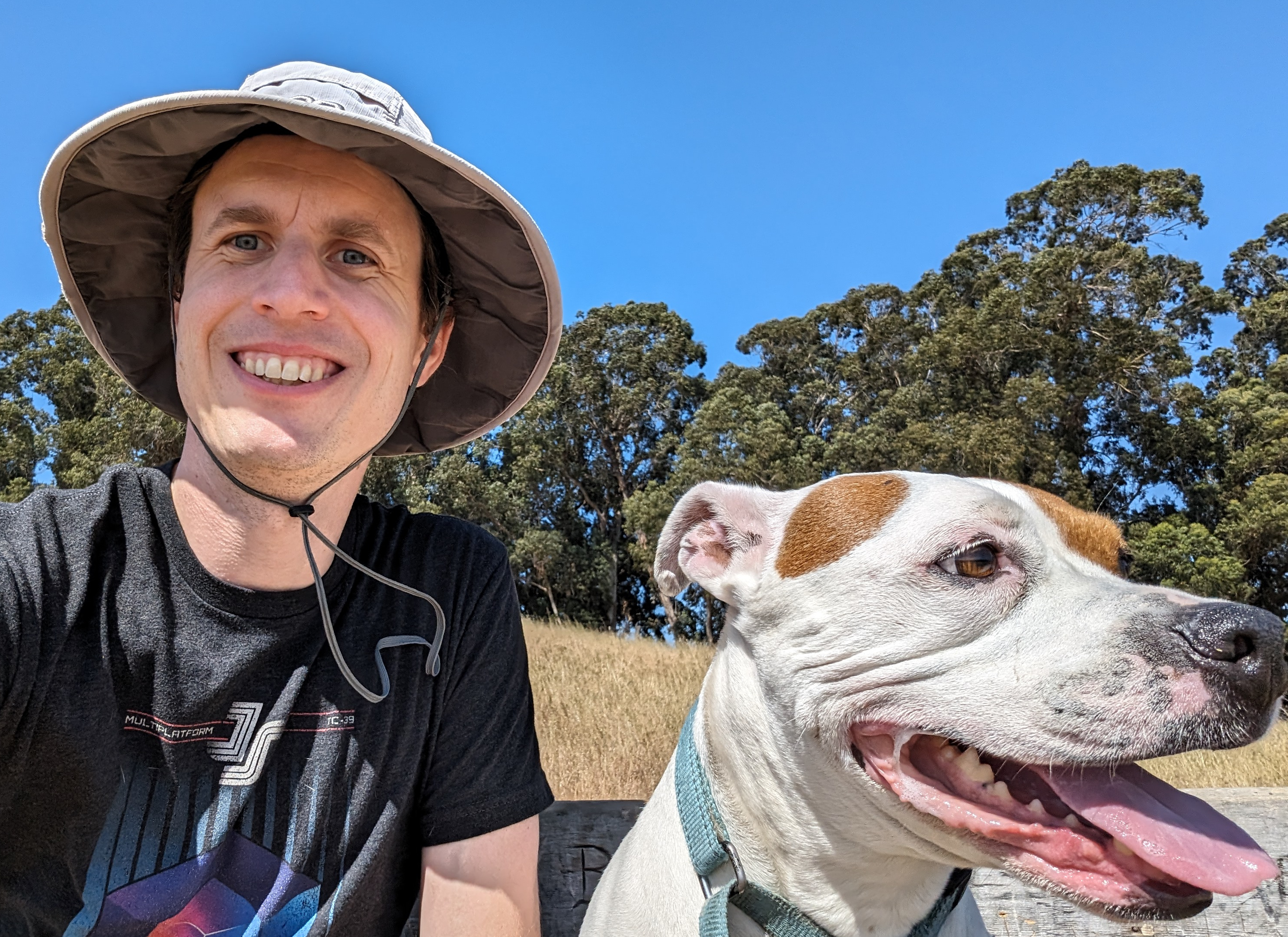 Jesse Hallett with dog, Winnie